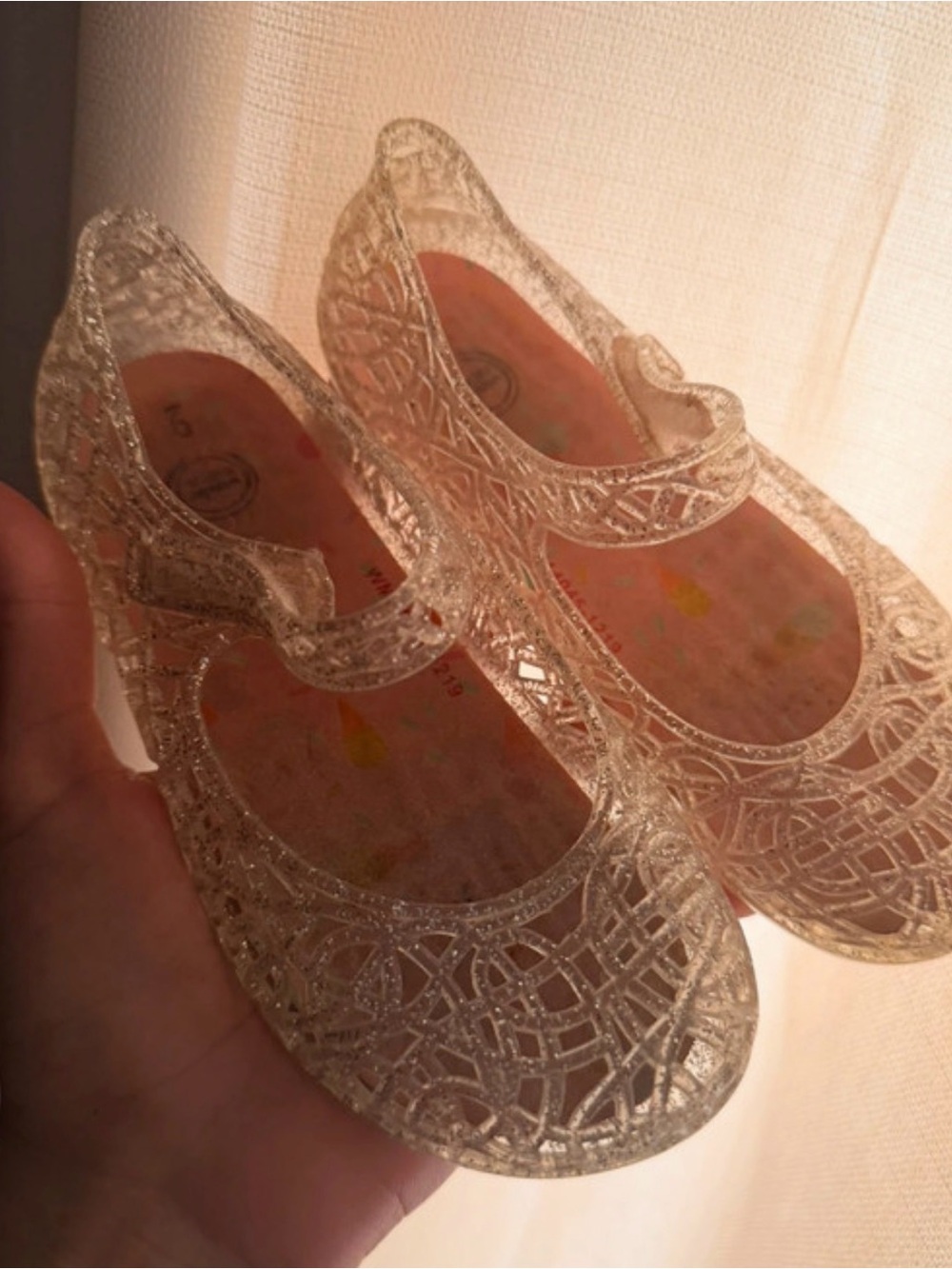Clear Glitter Jelly flats
